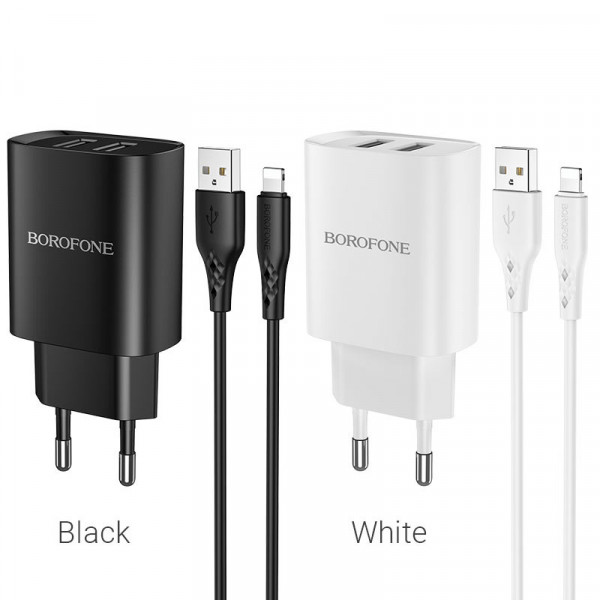 СЗУ BOROFONE BN2 2USB Lightning dual port